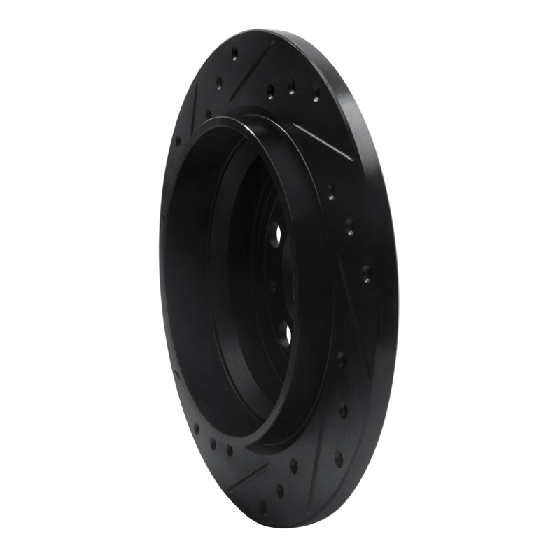 Volvo V70 Brake Rotor (1) - Rear Right - R1 Concepts - Drilled & Slotted - Black - `99-`09